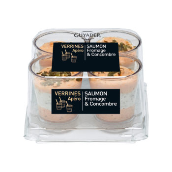 Verrines Saumon, fromage et concombre