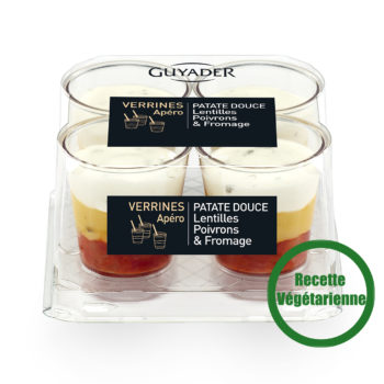 Verrines Patate Douce et Lentilles, poivrons et Fromage Frais 4x40 g
