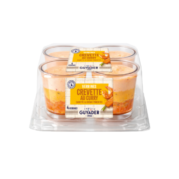 Verrines Crevettes au curry, Carottes Guyader