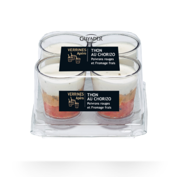 Verrines Thon au chorizo, poivrons rouges et fromage frais 4x40 g