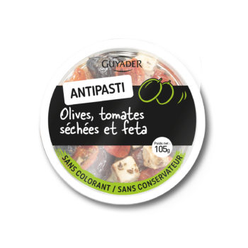 Antipasti Olives, tomates séchées et feta