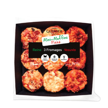 Assortiment 9 mini-muffins pizza : reine, vezuvio, 3 fromages