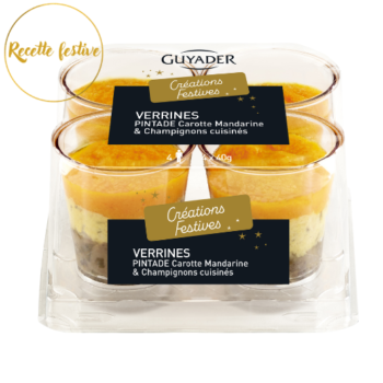Verrines Pintade, Carotte mandarine & Champignons cuisinés 4x40g